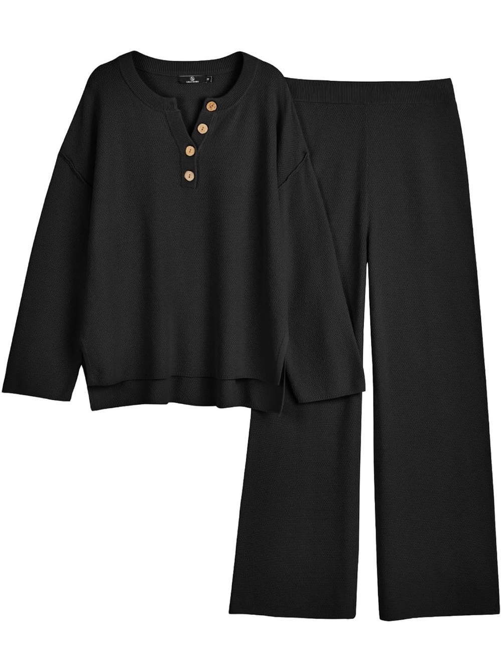 LILLUSORY Women's 2 Piece Lounge Sets Oversized Matching Cozy Knit Sets